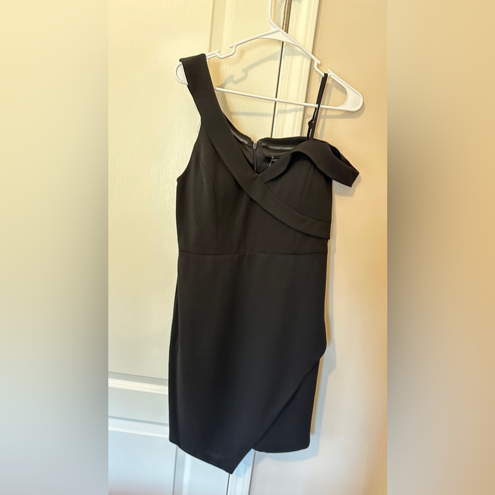 Guess Asymmetric Over Shoulder Dress Black